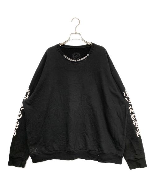 CHROME HEARTS（クロムハーツ）CHROME HEARTS (クロムハーツ) Neck Logo Crewneck Sweatshirt ブラック サイズ:XXLの古着・服飾アイテム