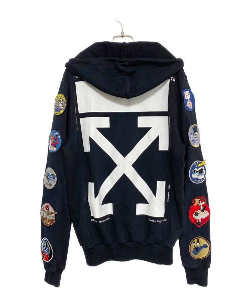OFFWHITE（オフホワイト）OFFWHITE (オフホワイト) ワッペンジップパーカー ブラック サイズ:XXSの古着・服飾アイテム