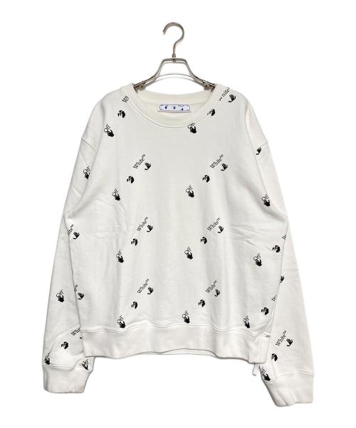 OFFWHITE（オフホワイト）OFFWHITE (オフホワイト) 総柄ロゴスウェット ホワイト サイズ:XXLの古着・服飾アイテム