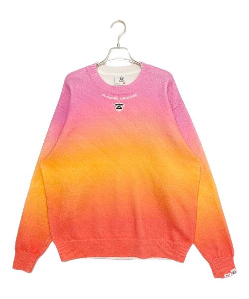Aape BY A BATHING APE（エーエイプ バイ アベイシングエイプ）Aape BY A BATHING APE (エーエイプ バイ アベイシングエイプ) CREW NECK KNIT ピンク サイズ:Mの古着・服飾アイテム