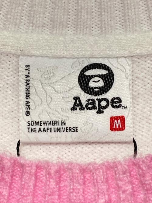 Aape BY A BATHING APE（エーエイプ バイ アベイシングエイプ）Aape BY A BATHING APE (エーエイプ バイ アベイシングエイプ) CREW NECK KNIT ピンク サイズ:Mの古着・服飾アイテム
