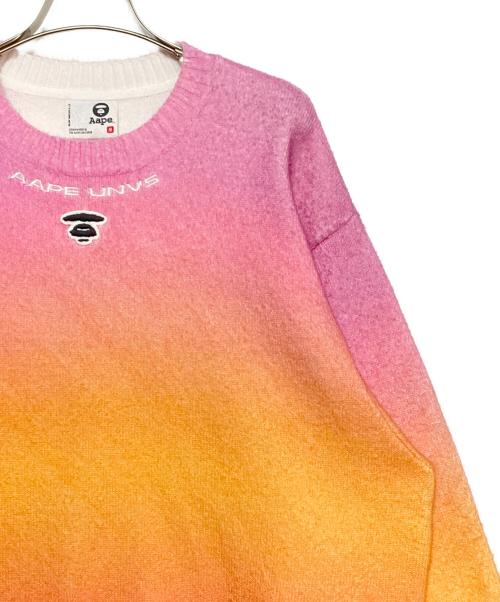 Aape BY A BATHING APE（エーエイプ バイ アベイシングエイプ）Aape BY A BATHING APE (エーエイプ バイ アベイシングエイプ) CREW NECK KNIT ピンク サイズ:Mの古着・服飾アイテム