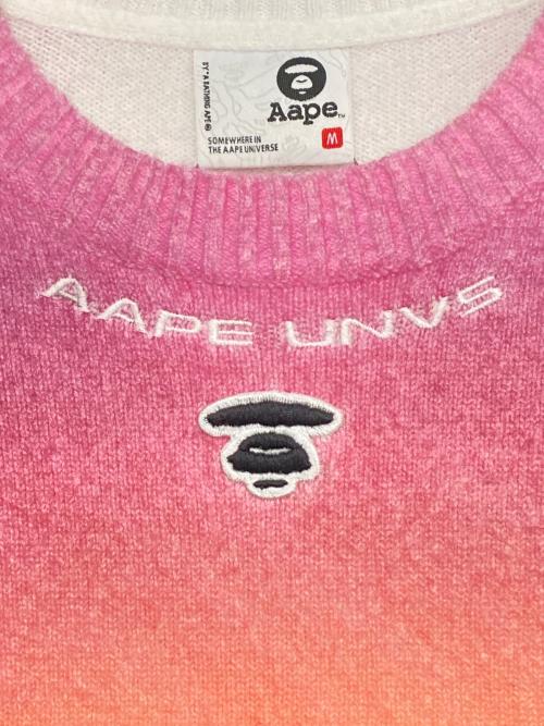 Aape BY A BATHING APE（エーエイプ バイ アベイシングエイプ）Aape BY A BATHING APE (エーエイプ バイ アベイシングエイプ) CREW NECK KNIT ピンク サイズ:Mの古着・服飾アイテム