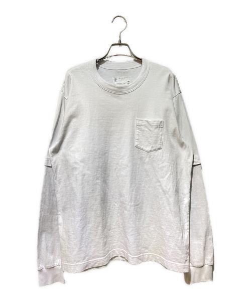 sacai（サカイ）sacai (サカイ) sacai Graphic Print L/S T-Shirt ホワイト サイズ:4の古着・服飾アイテム