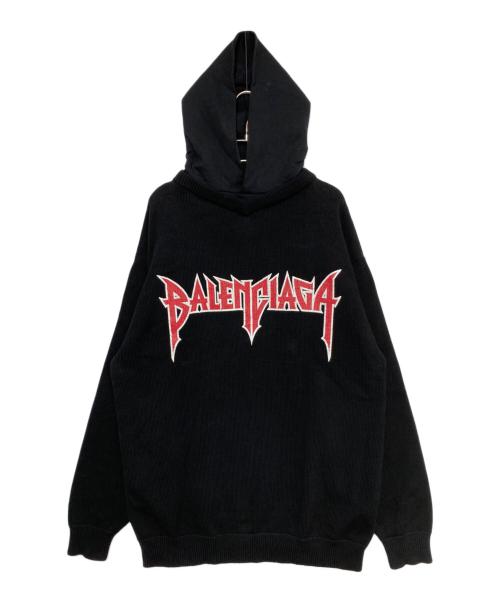 BALENCIAGA（バレンシアガ）BALENCIAGA (バレンシアガ) METAL PATCHED HOODIE ブラック サイズ:Sの古着・服飾アイテム