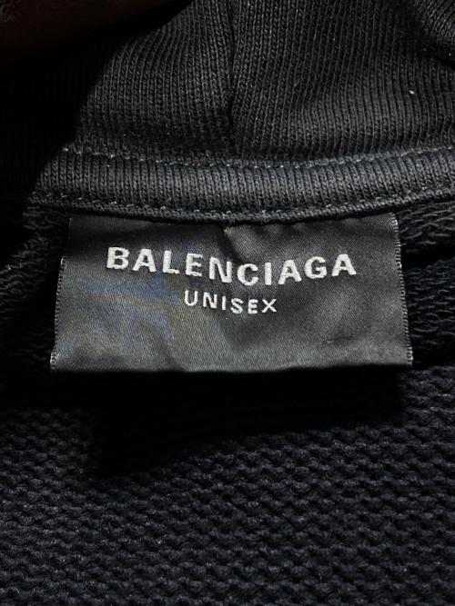 BALENCIAGA（バレンシアガ）BALENCIAGA (バレンシアガ) METAL PATCHED HOODIE ブラック サイズ:Sの古着・服飾アイテム