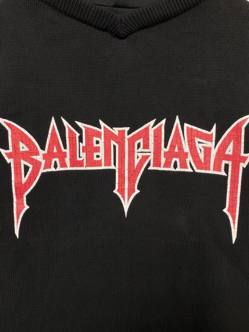 BALENCIAGA（バレンシアガ）BALENCIAGA (バレンシアガ) METAL PATCHED HOODIE ブラック サイズ:Sの古着・服飾アイテム