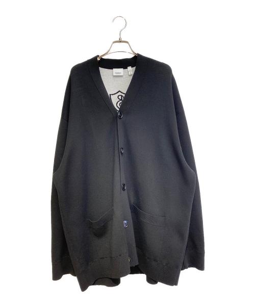 BURBERRY（バーバリー）BURBERRY (バーバリー) チェッカークレストロゴカーディガン ブラック サイズ:XLの古着・服飾アイテム