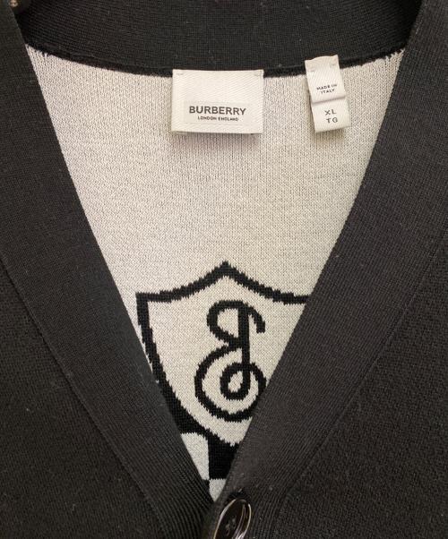 BURBERRY（バーバリー）BURBERRY (バーバリー) チェッカークレストロゴカーディガン ブラック サイズ:XLの古着・服飾アイテム