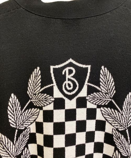 BURBERRY（バーバリー）BURBERRY (バーバリー) チェッカークレストロゴカーディガン ブラック サイズ:XLの古着・服飾アイテム