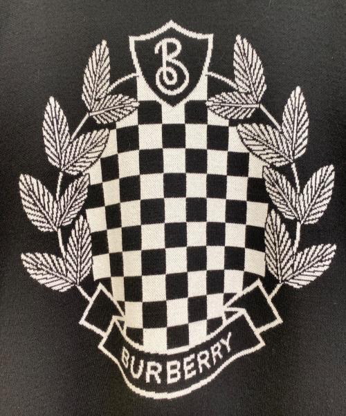 BURBERRY（バーバリー）BURBERRY (バーバリー) チェッカークレストロゴカーディガン ブラック サイズ:XLの古着・服飾アイテム
