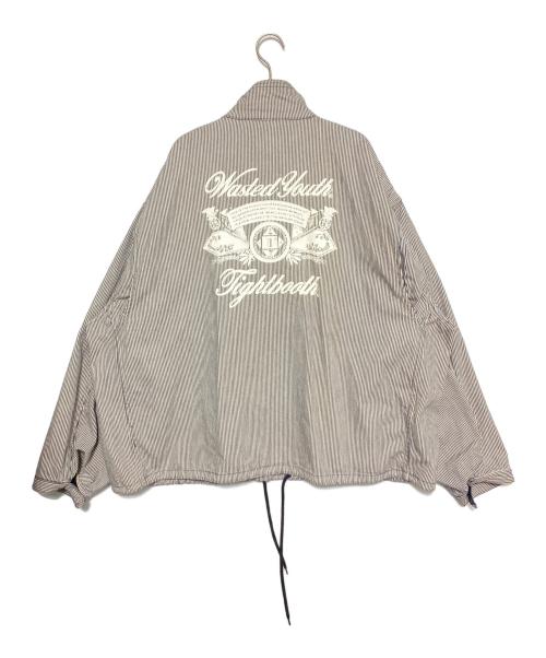 WASTED YOUTH（ウェイステッドユース）WASTED YOUTH (ウエステッド ユース) TIGHTBOOTH PRODUCTION (タイトブースプロダクション) T-65 HICKORY JKT ブラック×ホワイト サイズ:XLの古着・服飾アイテム