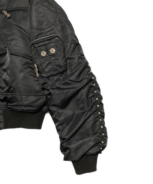 THUG CLUB（サグ クラブ）THUG CLUB (サグ クラブ) NYLON STUDDED BOMBER ブラック サイズ:3の古着・服飾アイテム