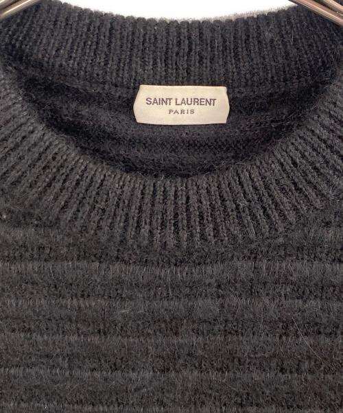 Saint Laurent Paris（サンローランパリ）Saint Laurent Paris (サンローランパリ) モヘア混ボーダーニット ブラック サイズ:XSの古着・服飾アイテム