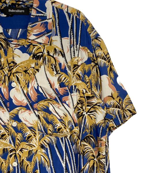 Subculture（サブカルチャー）Subculture (サブカルチャー) ALOHA SHIRT ブルー×イエロー サイズ:3の古着・服飾アイテム