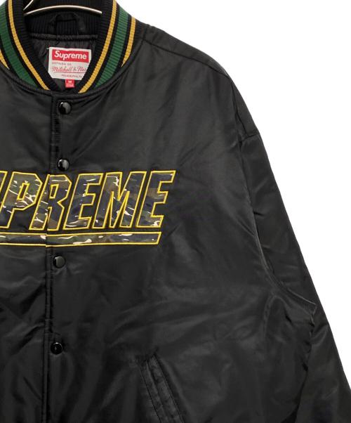 SUPREME（シュプリーム）SUPREME (シュプリーム) MITCHELL & NESS (ミッチェルアンドネス) Camo Logo Varsity Jacket ブラック サイズ:Mの古着・服飾アイテム