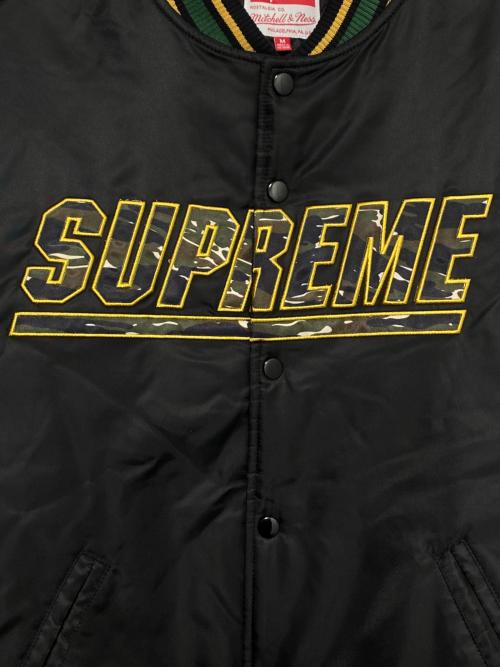 SUPREME（シュプリーム）SUPREME (シュプリーム) MITCHELL & NESS (ミッチェルアンドネス) Camo Logo Varsity Jacket ブラック サイズ:Mの古着・服飾アイテム
