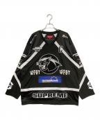 SUPREMEシュプリーム）の古着「Rhinestone Hockey Jersey」｜ブラック