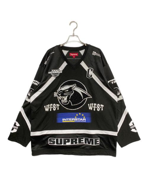 SUPREME（シュプリーム）SUPREME (シュプリーム) Rhinestone Hockey Jersey ブラック サイズ:Mの古着・服飾アイテム