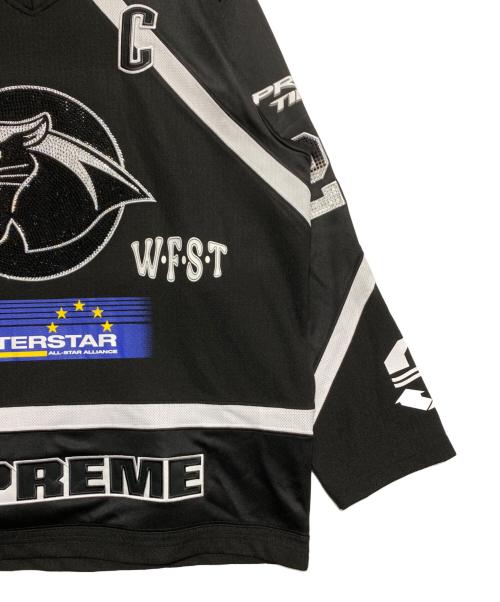 SUPREME（シュプリーム）SUPREME (シュプリーム) Rhinestone Hockey Jersey ブラック サイズ:Mの古着・服飾アイテム