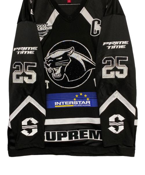 SUPREME（シュプリーム）SUPREME (シュプリーム) Rhinestone Hockey Jersey ブラック サイズ:Mの古着・服飾アイテム