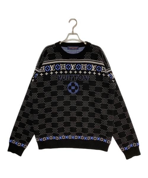 LOUIS VUITTON（ルイ ヴィトン）LOUIS VUITTON (ルイ ヴィトン) ジャガードウールニット ブラック サイズ:Lの古着・服飾アイテム