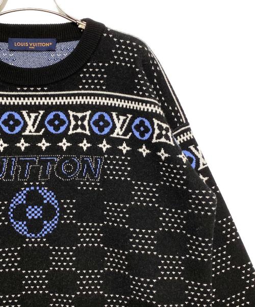 LOUIS VUITTON（ルイ ヴィトン）LOUIS VUITTON (ルイ ヴィトン) ジャガードウールニット ブラック サイズ:Lの古着・服飾アイテム