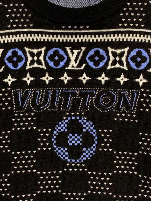 LOUIS VUITTON（ルイ ヴィトン）LOUIS VUITTON (ルイ ヴィトン) ジャガードウールニット ブラック サイズ:Lの古着・服飾アイテム