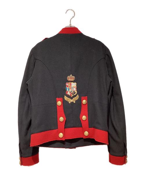 DOLCE & GABBANA（ドルチェ＆ガッバーナ）DOLCE & GABBANA Royal Military Uniform Jacket with Embroidered Coat（ロイヤルミリタリーユニフォームジャケットウィズエンブロイダリーコート） ブラック×レッド サイズ:48の古着・服飾アイテム