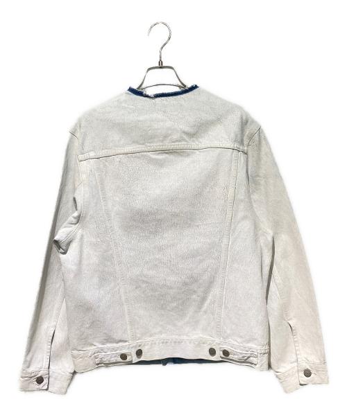 Maison Margiela（メゾンマルジェラ）Maison Margiela (メゾンマルジェラ) ペンキ コーティング デニムジャケット ホワイト×ブルー サイズ:46の古着・服飾アイテム