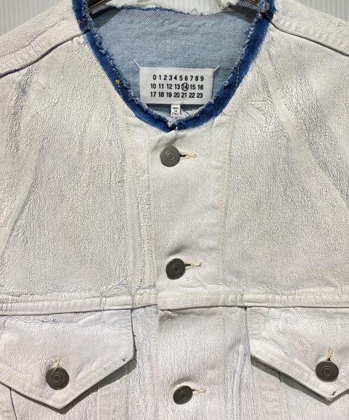 Maison Margiela（メゾンマルジェラ）Maison Margiela (メゾンマルジェラ) ペンキ コーティング デニムジャケット ホワイト×ブルー サイズ:46の古着・服飾アイテム