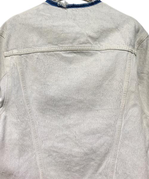 Maison Margiela（メゾンマルジェラ）Maison Margiela (メゾンマルジェラ) ペンキ コーティング デニムジャケット ホワイト×ブルー サイズ:46の古着・服飾アイテム