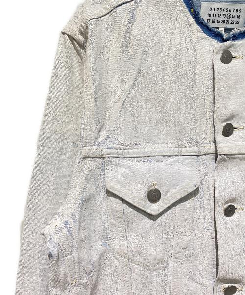 Maison Margiela（メゾンマルジェラ）Maison Margiela (メゾンマルジェラ) ペンキ コーティング デニムジャケット ホワイト×ブルー サイズ:46の古着・服飾アイテム