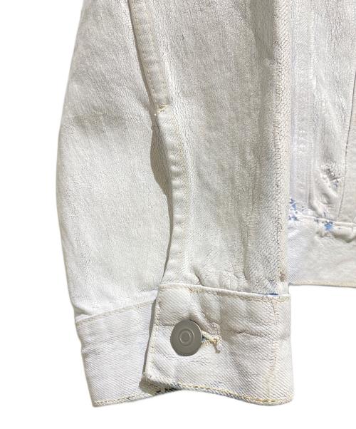Maison Margiela（メゾンマルジェラ）Maison Margiela (メゾンマルジェラ) ペンキ コーティング デニムジャケット ホワイト×ブルー サイズ:46の古着・服飾アイテム