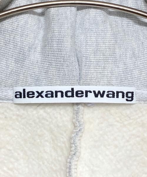 ALEXANDER WANG（アレキサンダー・ワン）ALEXANDER WANG (アレキサンダーワン) OVERSIZED LOGO EMBROIDERED HOODIE グレー サイズ:Mの古着・服飾アイテム