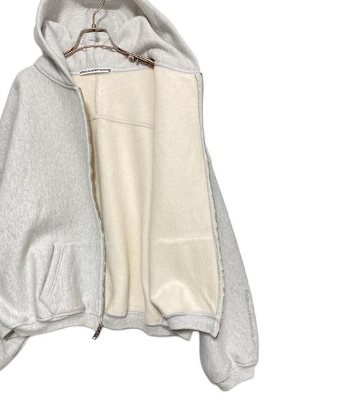 ALEXANDER WANG（アレキサンダー・ワン）ALEXANDER WANG (アレキサンダーワン) OVERSIZED LOGO EMBROIDERED HOODIE グレー サイズ:Mの古着・服飾アイテム