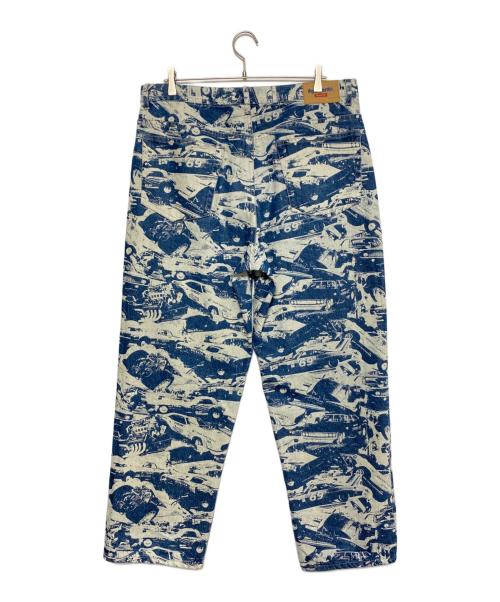 SUPREME（シュプリーム）SUPREME (シュプリーム) Hysteric Glamour (ヒステリックグラマー) CARS BAGGY JEANS ホワイト×ブルー サイズ:34の古着・服飾アイテム