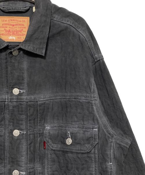 stussy（ステューシー）stussy (ステューシー) LEVI'S (リーバイス) JACQUARD トラッカージャケット グレー サイズ:Sの古着・服飾アイテム