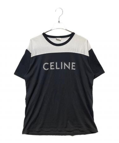 CELINE セリーヌ　スタッズ　カットソー 中古・古着通販】CELINE (セリーヌ) ロゴ スタッズTシャツ ブラック