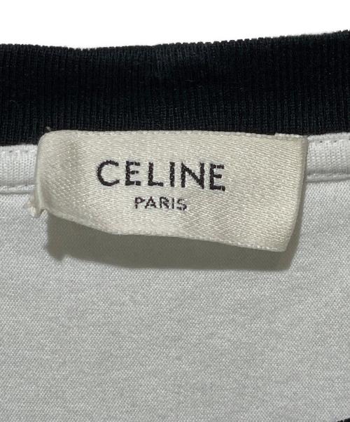 CELINE（セリーヌ）CELINE (セリーヌ) スタッズロゴルーズTシャツ ブラック×ホワイト サイズ:XLの古着・服飾アイテム