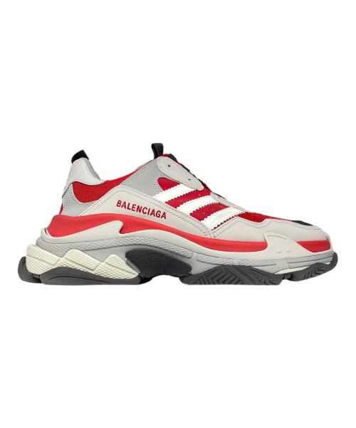 BALENCIAGA（バレンシアガ）BALENCIAGA (バレンシアガ) adidas (アディダス) TRIPLE S レッド×グレー サイズ:43の古着・服飾アイテム