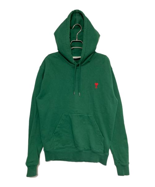 AMI Alexandre Mattiussi（アミアレクサンドルマテュッシ）AMI Alexandre Mattiussi (アミアレクサンドルマテュッシ) ハートロゴプルオーバーフーディ グリーン サイズ:Sの古着・服飾アイテム