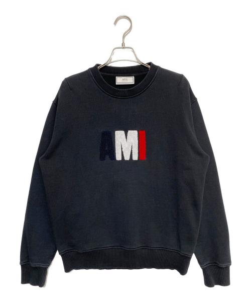 AMI Alexandre Mattiussi（アミアレクサンドルマテュッシ）AMI Alexandre Mattiussi (アミアレクサンドルマテュッシ) COTTON SWEATSHIRT ブラック サイズ:Lの古着・服飾アイテム
