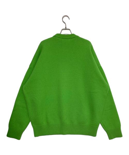 AMI Alexandre Mattiussi（アミアレクサンドルマテュッシ）AMI Alexandre Mattiussi (アミアレクサンドルマテュッシ) ハートロゴクルーネックニット 黄緑 サイズ:Lの古着・服飾アイテム