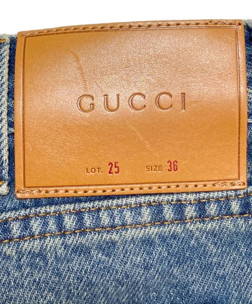 GUCCI（グッチ）GUCCI (グッチ) エンブロイダリーデニムパンツ インディゴ サイズ:36の古着・服飾アイテム