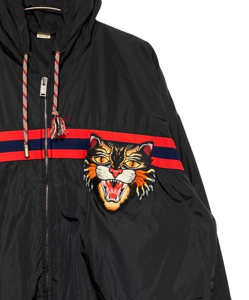 GUCCI（グッチ）GUCCI (グッチ) アングリーキャットアップリケウインドブレーカー ブラック サイズ:54の古着・服飾アイテム