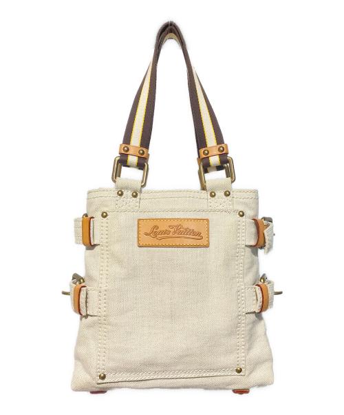 LOUIS VUITTON（ルイ ヴィトン）LOUIS VUITTON (ルイ ヴィトン) グローブショッパーPM クルーズキャンバス ホワイト×レッドの古着・服飾アイテム