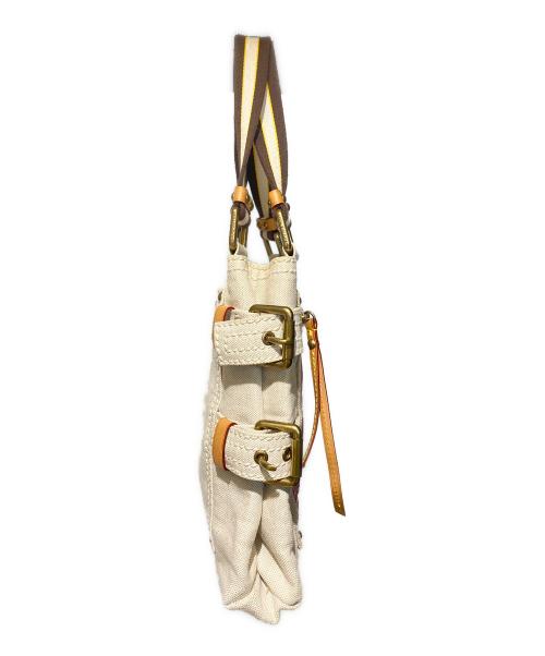 LOUIS VUITTON（ルイ ヴィトン）LOUIS VUITTON (ルイ ヴィトン) グローブショッパーPM クルーズキャンバス ホワイト×レッドの古着・服飾アイテム
