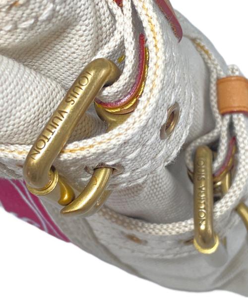 LOUIS VUITTON（ルイ ヴィトン）LOUIS VUITTON (ルイ ヴィトン) グローブショッパーPM クルーズキャンバス ホワイト×レッドの古着・服飾アイテム