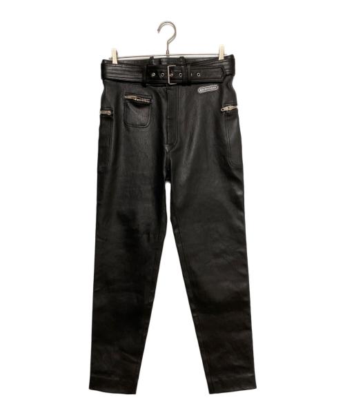 BALENCIAGA（バレンシアガ）BALENCIAGA (バレンシアガ) レザーバイカーパンツ ブラック サイズ:42の古着・服飾アイテム